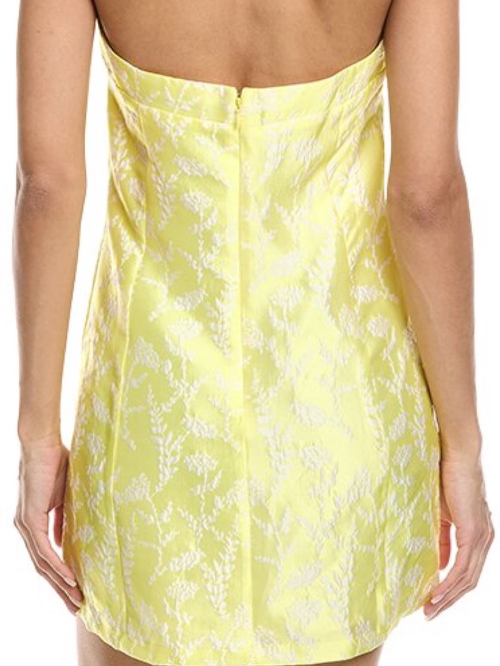 Amanda Uprichard Lemon Jacquard Emalin Mini Dress Sz S NWT Yellow/White - Picture 4 of 8